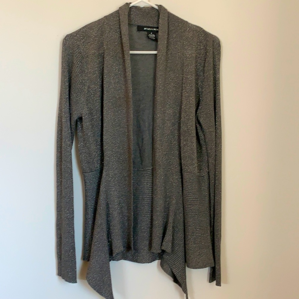 89TH & MADISON DARK GREY OPEN CARDIGAN SWEATER SIZE S